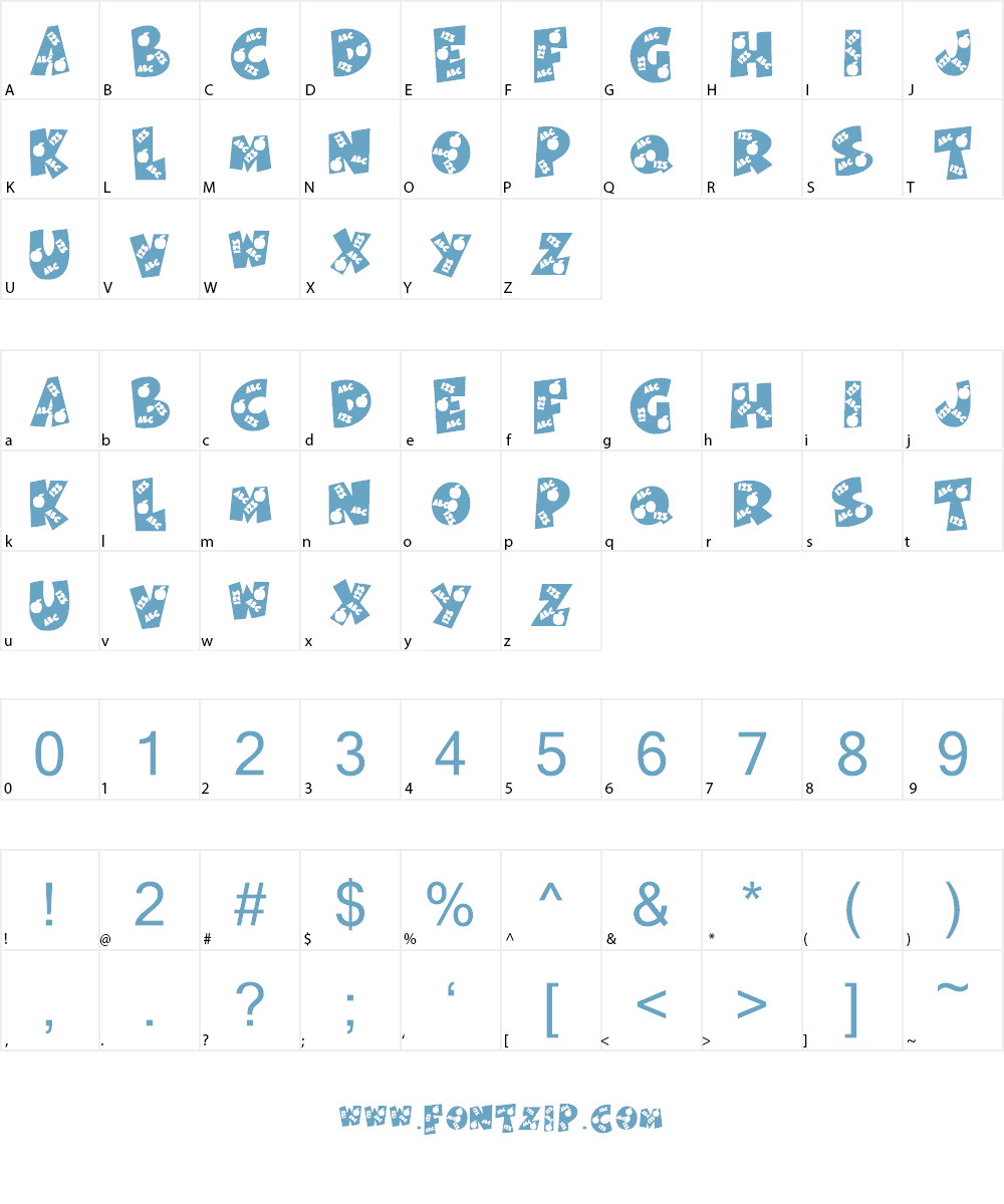 KR Back To School Font Character